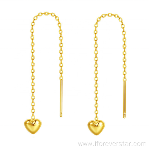 Forever Star Fashionable Real 18K Gold Earrings